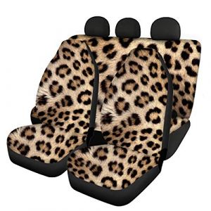 Belidome Lot de 4 housses de si&egrave;ge de voiture en tissu extensible pour berline et camionnette Motif l&eacute;opard (belidomeEUR, neuf)