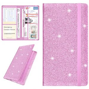 Wisdompro Porte-permis de Conduire &ndash; Porte-Documents pour Carte Grise et d'assurance Automobile &ndash; &Eacute;tui Portefeuille en Similicuir PU pour Documents et Cartes de Voiture, Rose Brillant (Wisdompro EU, neuf)