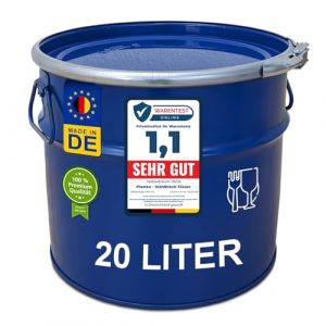 plasteo Hobbock F&ucirc;t en acier de 20 litres avec couvercle - Convient pour l'aspiration cyclonique - Homologation ONU - Fabriqu&eacute; en Allemagne - Convient pour un usage alimentaire - 2 poign&eacute;es - Stable (wilai GmbH, neuf)