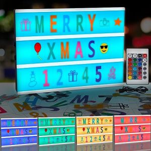 Boîte Lumineuse LED, Boîte Lumineuse Message, Boite Lumineuse Message avec 311 Lettres et Emojis, Télécommande, A4 Light Box pour Mariage, Anniversaire, KTV, Bar, Alimenté par USB et Batterie (LOMOIORETAIL S.R.L., neuf)