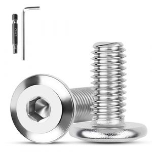XRXYMQ 15 Pièces Vis M8 x 30 mm Tête Plate A2 V2A Vis inox M8 Pour Boulons de Meubles Six Pans Creux Avec Clé Hexagonale (yangmeiqiao, neuf)
