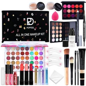 Holzsammlung Coffret Maquillage Femme, Kit de Démarrage de Maquillage Complet avec Ombres Paupière, Rouge à Lèvre, Pinceaux, Mascara, Correcteur, Apprêt #03 (TeencentsMallEU, neuf)