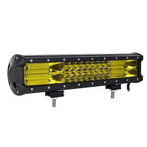 Willpower Barre LED 15'' 216W Rampe LED Spot et Flood Bar a LED 12V 24V 3000K Ambre Projecteur LED Longue Port&eacute;e Feux Antibrouillard LED &Eacute;tanche IP67 pour 4x4 Voiture Camion Tracteur Quad Bateau (YZ-EU, neuf)