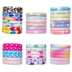 YOCHLEY 40 Pi&egrave;ces Elastique Cheveux pour Femmes Multicolore Chouchou Cheveux et Sans Dommages Attaches &Eacute;lasticit&eacute; Cheveux Enfant Accessoires pour Filles Cheveux Boucl&eacute;s Fins (Multicolore) (Yikilay, neuf)