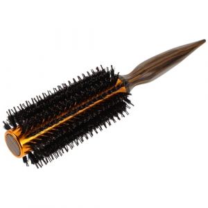 SOIMISS Brosse Ronde Chauffante en Poils de Sanglier Manche en Bois &ndash; Brosse Coiffante R&eacute;sistante &agrave; la Chaleur pour Cheveux Courts et &Eacute;pais &ndash; Outil de Brushing Compact Voyage Coiffage et (Star-wish, neuf)