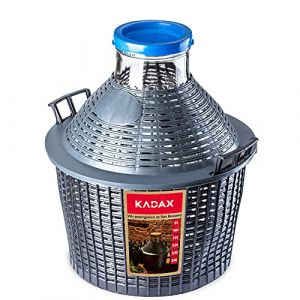 KADAX Bonbonne en Verre de 25L, Grande Dame-Jeanne avec Habillage Plastique, Idéale pour Le Stockage, la Conservation et la Fermentation du Vin (KADAX, neuf)