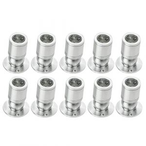 perhanup Mini Spot à LED Mini Spot Encastré Encastrable au Plafond 1W avec Pilote 100-265V AC pour Maison/Armoire à Vin/Armoire à Bijoux/Salon/Placard, 10pcs [Classe énergétique A+] (Yuncoo, neuf)