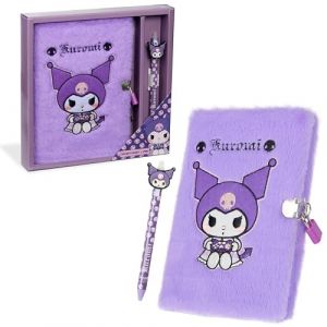 Hello Kitty Carnet Secret avec Cadenas et Joli Stylo Kuromi Journal Intime avec Cadenas et Stylo Bille Peluche Papeterie Kawaii Fourniture Scolaire (Violet) (Get Trend., neuf)