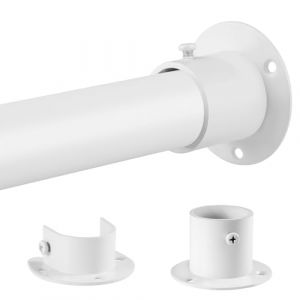 Tringle de Penderie en Blanc, Diamètre 33 mm， Barre de Penderie Extensible，Télescopique 74-100 CM,Convient pour Penderies, Cuisines, Fenêtres. (Fortune-us, neuf)