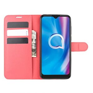Kezaizhe Coque for Alcatel 1S 2020 Housse en Cuir PU TPU Magn&eacute;tique Protection &eacute;tui for Alcatel 1V 2020 / 3L 2020 / 3V 2020 Telephone Portable Portefeuille Fonction Support (Red) (Shenpai, neuf)