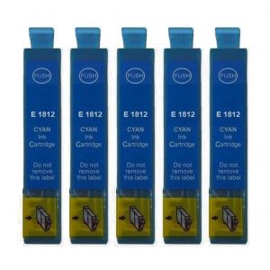 Inkpro Lot de 5 cartouches d'encre compatibles avec Epson T1812 Cyan pour Expression Home XP- 102 202 205 212 215 225 30 302 305 312 313 315 322 325 33 402 405 412 413 415 420 422 425 (LED-lampe24, neuf)