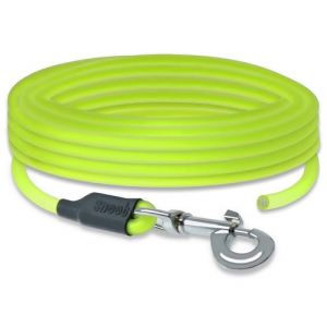 15m de Laisse Ronde, Laisse à Pister, Jaune Fluo, Laisse de Chien, Laisse d'entraînement, très Solide, résistante à la saleté et à l'eau (LUGIUM, neuf)