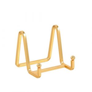 Chevalet Support Presentoir Porte Assiette - 3 Pouces Metal Support Assiette Decorative - Support Cadre Photo de Table - Pr&eacute;sentoir de Fer pour Plaque | Livre Cuisine | Carte Postale | Art - Or (DIDUDIDU, neuf)