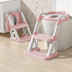 OHMG R&eacute;ducteur de toilette enfant avec marche,Si&egrave;ge WC pliable pour apprentissage de la propret&eacute;,Rehausseur WC enfant avec escalier antid&eacute;rapant,Adaptateur Toilette Pour gar&ccedil;ons et filles (jusiZL, neuf)