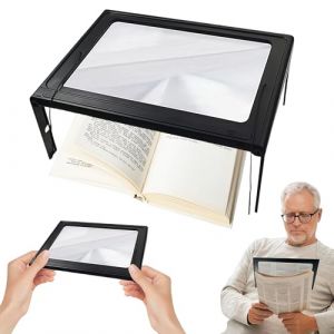 Qivine 3X Loupe de Lecture, Loupe Grossissante avec 12 Lumineuse LED et Support Pliant Mains Libres, Loupe Eclairante pour Les Personnes &acirc;g&eacute;es, pour la Lecture, R&eacute;parations, Couture (Gartwan, neuf)