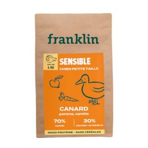 Franklin – Croquettes Chien sans Céréales – Gamme Protéinée – avec 70% de Canard – Mono-protéine – Digestion Facile – Taille 8mm – 6 kg (Franklin Pet Food, neuf)