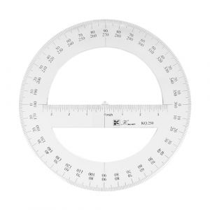 Rapporteur &agrave; cercle complet 360, 25 cm en plastique, outil de mesure de math&eacute;matique, rapporteur rond &agrave; angle moyen complet (BE-TOOL, neuf)