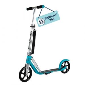 HUDORA BigWheel Scooter 205 - Ocean - Trottinette Stable en Aluminium - Réglable en Hauteur et Pliable - Trottinette pour Enfants et Adultes jusqu'à 100kg - avec béquille (HUDORA, neuf)