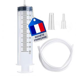 Seringue 500ml - Seringue Plastique - Seringue a Huile - Seringue en Plastique R&eacute;utilisable Avec Tuyau de 1m (1 x 500ml) (Brio&Co, neuf)