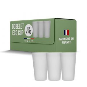 SPARKLERS CLUB Lot de 100 Gobelets R&eacute;utilisables ECOCUP 25CL (33 &Agrave; RAS BORD) - Gobelet Bi&egrave;re et R&eacute;utilisable en Polypropyl&egrave;ne,Prise en Main facile, Gobelet Eco Cup pour tout &eacute;v&egrave;nement (SPARKLERS CLUB, neuf)