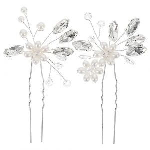 Healvian 2 Pièces En Forme De U Épingle À Cheveux Strass Épingle À Cheveux Perle Cheveux Accessoires Mariée Pince À Cheveux Strass Pince À Cheveux De Mariage Pinces À Cheveux Pour Les (Le Sengyu, neuf)