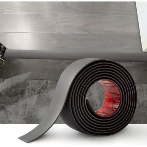 1.2M Bande de Seuil Barre de Seuil Auto-adh&eacute;sive PVC Barres de Transition de Seuil Bande de Transition Sol pour Les Espaces Entre les Carreaux, les Sols en Bois, 4cm Gris Fonc&eacute; (ZYDZ-eu, neuf)