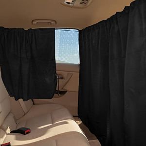 3 Pcs Rideaux de Séparation de Voiture, 1 Jeu de Séparateur de Voiture avec 1 Siège Arrière et 2 Côtés Rideau Séparateur de Fenêtres Rideaux de Séparation Intérieurs de Voiture pour Camping (iHision, neuf)