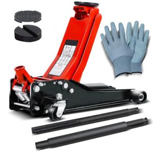 CCLIFE Cric Hydraulique Extra Plat 3T Cric Voiture Hauteur de Levage de 75-510mm Gants de Montage Coussin en Caoutchouc Support mécanique (CCLIFE Technic GmbH, neuf)