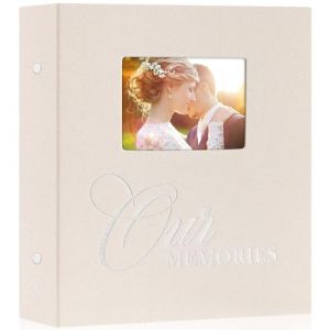Lanpn Album Photo 10x15 600 Pochette, OURMEMORIES Grand Format Lin avec fenêtre Tissu Album pour Horizontal Vertical Photos (Beige) (BILLIONRVL, neuf)