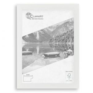 Clamaro COLLAGE Cadre Photo 16x22 | Blanc mat | Cadre en MDF avec verre acrylique incassable, panneau arri&egrave;re et crochets en m&eacute;tal (profil de cadre largeur 30 mm) (Clamaro, neuf)