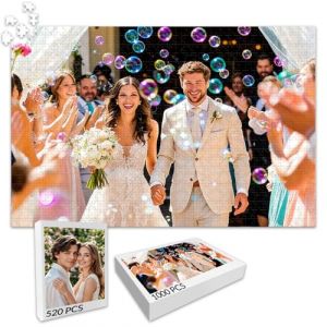 JONZIN Puzzle Personnalis&eacute; Photo-Puzzle 300/500/1000 Pi&egrave;ces HD,Cadeau Personnalis&eacute; Photo pour Saint Valentin,Anniversaire,Mariage-pour Homme,Femme et Couple(Saint Valentin) (KJA shop, neuf)