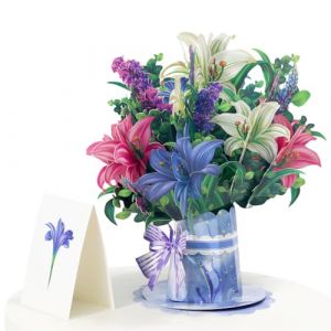 Yamobi Carte d'anniversaire pop-up 3D avec bouquet de fleurs, carte pop-up cr&eacute;ative, carte d'anniversaire pop-up cr&eacute;ative, carte d'anniversaire pop-up pour femme, m&egrave;re et &eacute;pouse (DOZRRA, neuf)