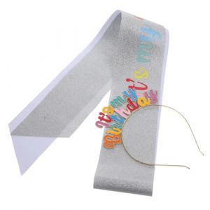 BELLIFFY 1 Ensemble De Bandeau D'Anniversaire, Coiffe, Écharpe De Fête D'Anniversaire, Ceinture De Joyeux Anniversaire, Couronne De Joyeux Anniversaire Pour Femmes, Décoration De Joyeux (Hunation, neuf)