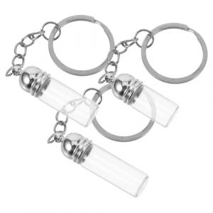 Healvian 3pièces Porte-clés Bouteille Verre Pour Huile Essentielle Pendentif Porte-clés Pour Bouteille De Parfum Petite Fiole Verre Avec Porte-clés (Le Sengyu, neuf)