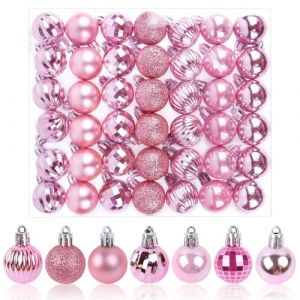 Aitsite 42 PCS Boule de Noel Rose, 3cm Boules de Noel Deco Noel Interieur, Arbre De Noël Boules Boule Deco Noel Sapin pour Le Sapin de Noël Décoration Festive de La Maison (Philise, neuf)