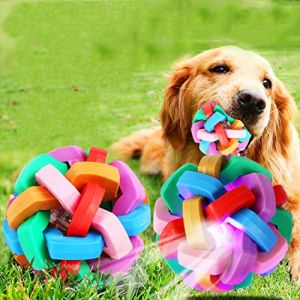 Rolin Roly 2PCS Balle de Chien LED Balle Bell Jouet Boules Balle Lumineuse Rebondissante Interactive avec Clignotant &eacute;lastique Dog Ball LED pour Chien &agrave; Paillettes (Superior Gallery, neuf)