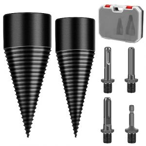 MaxEarn Fendeur de Buche, 32mm+42mm Fendeuse de Buches avec 4 Poign&eacute;es, Conique Foret Fendeur de Bois ou de B&ucirc;ches, C&ocirc;ne Bois Perceuse pour Fendre, Foret de Fendage de Bois pour &Eacute;lectrique (winnuumo, neuf)