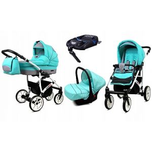 BabyLux&reg; Enfant Poussette Combin&eacute;e Set 4 en 1 - Largo - incl. Nacelle, Canne, Si&egrave;ge de voiture, ISOFIX Base - Si&egrave;ge Auto - Landau B&eacute;b&eacute; - avec Sac &agrave; langer, Habillage pluie etc. (BabyLux-shop, neuf)