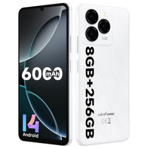 Ulefone Note 20 Pro Téléphone Portable, 8Go+256Go/TF-1TB, Android 14 Smartphone, Caméra 50MP+8MP, Écran 6.75" HD+ Widevine L1, 6000mAh Batterie, Octa Core Dual SIM GPS/OTG/Face ID/Fingerprint Blanc (OKOYE STORE, neuf)