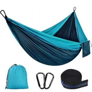 Hamac d'extérieur de Camping, 300 kg Capacité de Charge,(300 x 200 cm) Nylon Parachute Respirant,Portable Hamac 2 Places pour Le Jardin, Balcon, Patio, la Plage, Randonnée (GIRGIS KIROLOS, neuf)