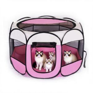 Parc Chaton 73 x 73 x 43 cm, Pliable Parc a Chat Chiot pour Animaux de Compagnie Int&eacute;rieur et ext&eacute;rieur (EUBSWA-FR, neuf)