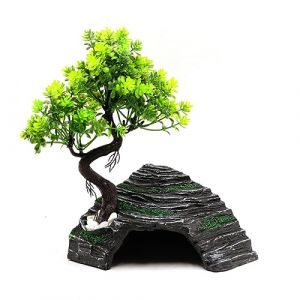 iFCOW Décoration d'aquarium pour terrasses et terrasses de reptiles - Rampe pour tortue - Plateforme d'escalade en résine - Cachette pour reptiles - Rampe pour tortue (iFCOW, neuf)
