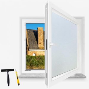 dzmelzu Film Miroir pour fenetre Anti UV Anti Regard avec Kit de Pose Film occultant Fen&ecirc;tre Bon Effet Miroir Protection de la Vie priv&eacute;e pour Maison Bureau Magasin (Blanc D&eacute;poli, 60X200 (cm)) (Hong Run International, neuf)