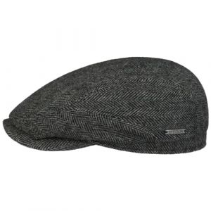 Stetson Belfast Casquette plate classique en laine pour femme/homme | Fabriqu&eacute;e dans l'UE, gris/bleu, 58 EU (Chapeaushop, neuf)