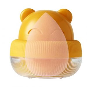 Porte-&eacute;ponge de beaut&eacute; &ndash; &Eacute;tui de rangement en forme d'ours &ndash; Porte-&eacute;ponge de beaut&eacute; pour voyage, joli &eacute;tui de voyage pour &eacute;ponges de maquillage, petit &eacute;tui &agrave; &oelig;ufs de beaut&eacute; (zhrnfm, neuf)