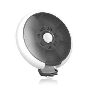 1 petite boîte à médicaments portable, boîte à pilules pour 7 jours, boîte à pilules ronde, mini boîte à pilules avec séparateurs, adaptée pour le stockage des comprimés et des pilules (noir) (FLYHIGHER STORE, neuf)