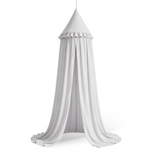 HOTUT Ciel de Lit avec Volants pour Enfants, Moustiquaire Vintage, Ciel de Lit G&eacute;ant, D&ocirc;me Romantique Princesse Tente de Lit, Couleur Unie D&eacute;coration, pour Jeux Lire Chambre &agrave; Coucher Dressing (ZHDAYA, neuf)