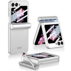 NINKI Coque pour Samsung Galaxy Z Flip 6 avec S Pen et Porte-Stylo,Anti-Choc PC Coque Galaxy Z Flip 6 avec Protecteur D'écran,Housse Rigide Ultra-Mince Agréable au Toucher Coque Samsung Flip 6,Argent (SNSCEU, neuf)