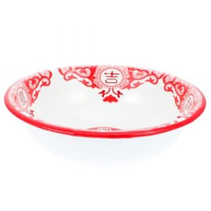 Beaupretty Bol en &Eacute;mail Rouge 22 CM &Eacute;pais &ndash; Saladier Rond Traditionnel pour Soupe Lavage et Usage Domestique &ndash; Vaisselle R&eacute;sistante Empilable et Facile &agrave; Nettoyer &ndash; Cuisine et Repas (kiLIHK, neuf)
