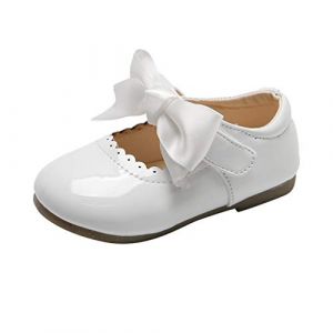 Chaussures de Princesses Pour Filles Élégantes - Couleur Unie, Bowknot, En Cuir Mary Jane, Antidérapantes, Fond Souple - Pour Fête, Danse et Soirée (★LINYOUY★, neuf)